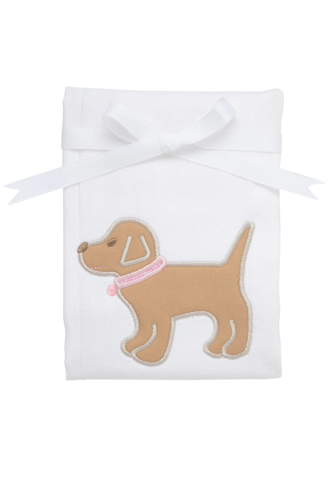 Pink Puppy Applique Burp
