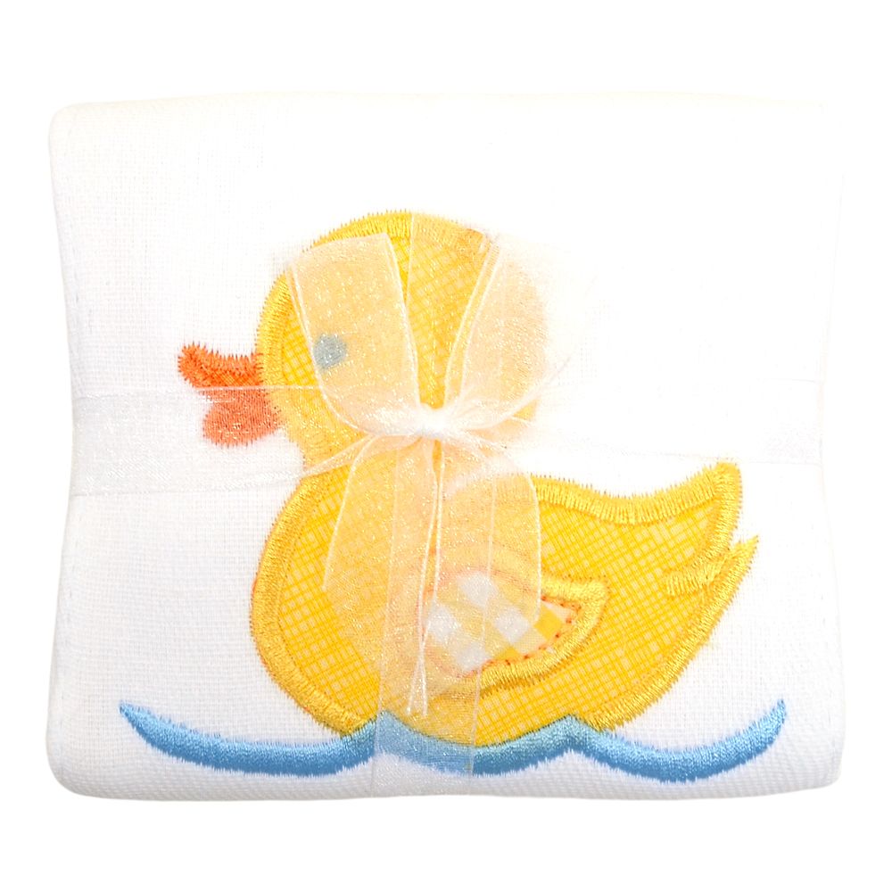 Yellow Duck Appliqued Burp Rag