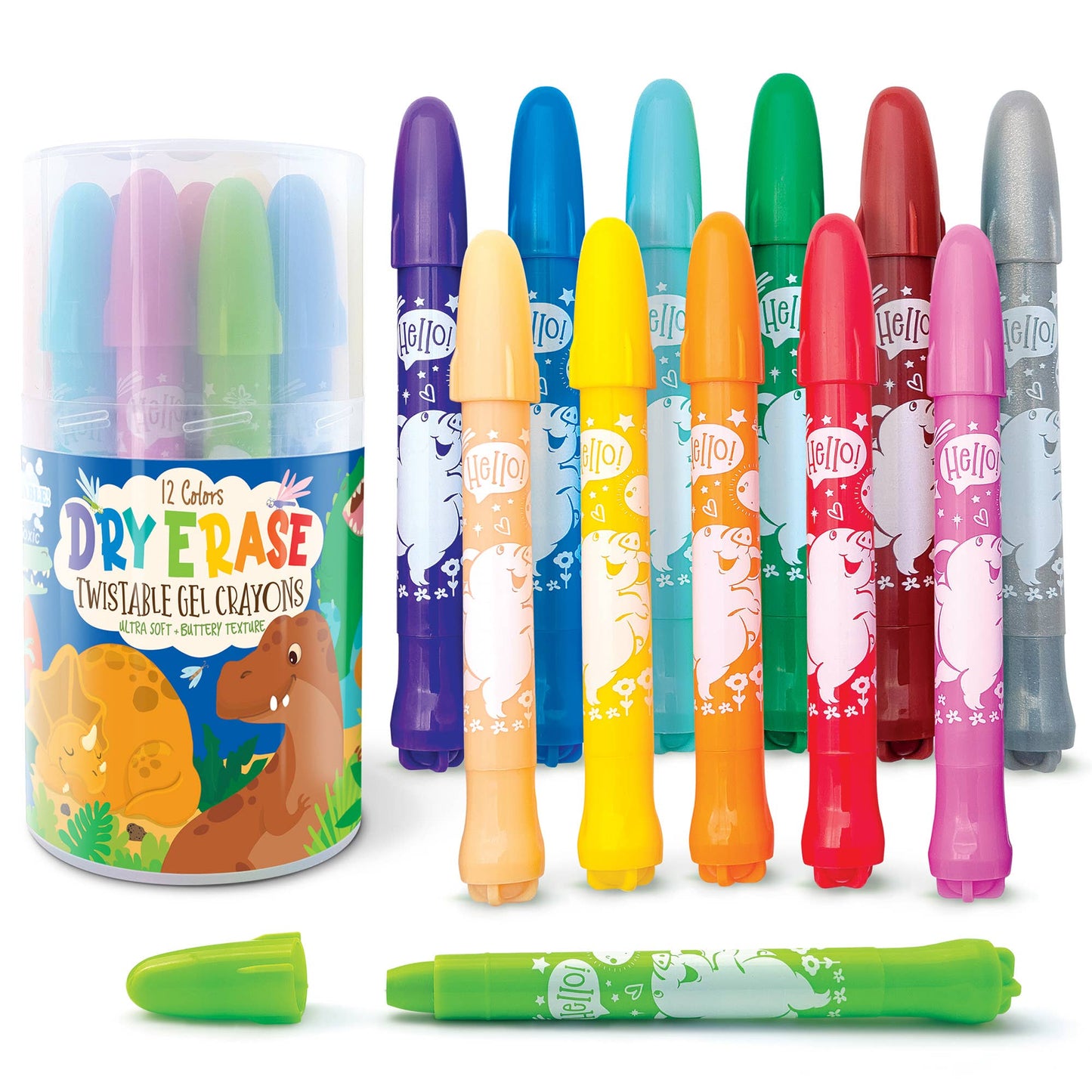 Dry Erase Twistable Gel Crayons- Dinosaur World