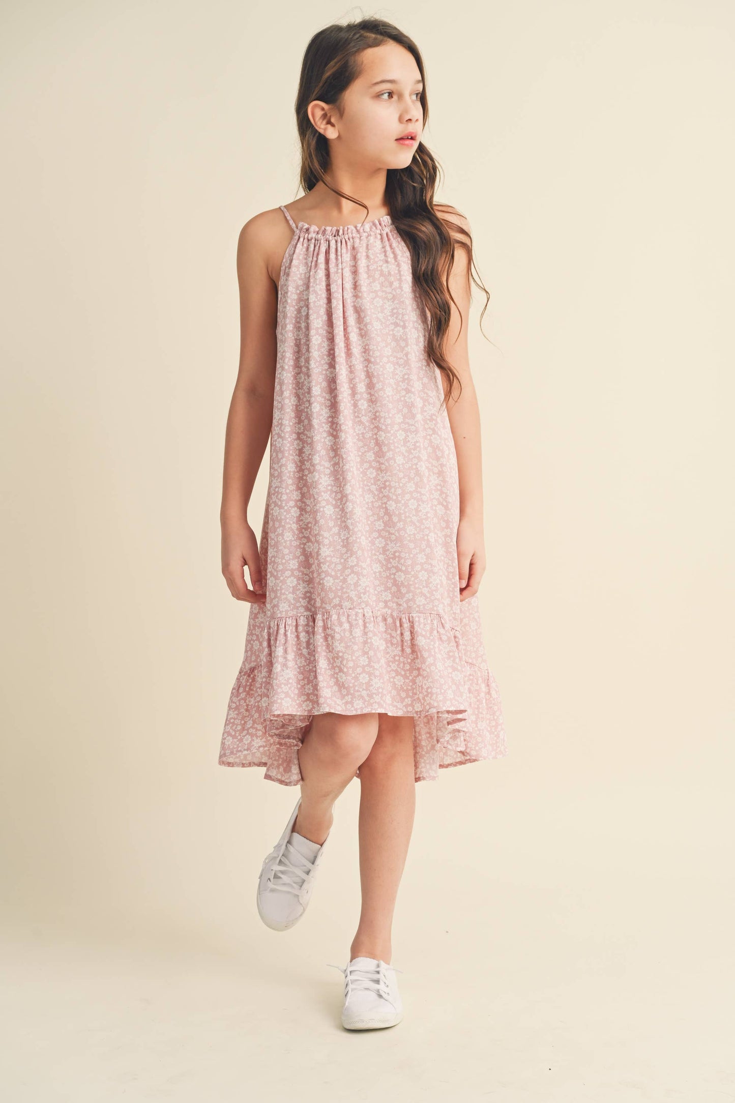 Tween Girl Halter Blush Flounce Dress