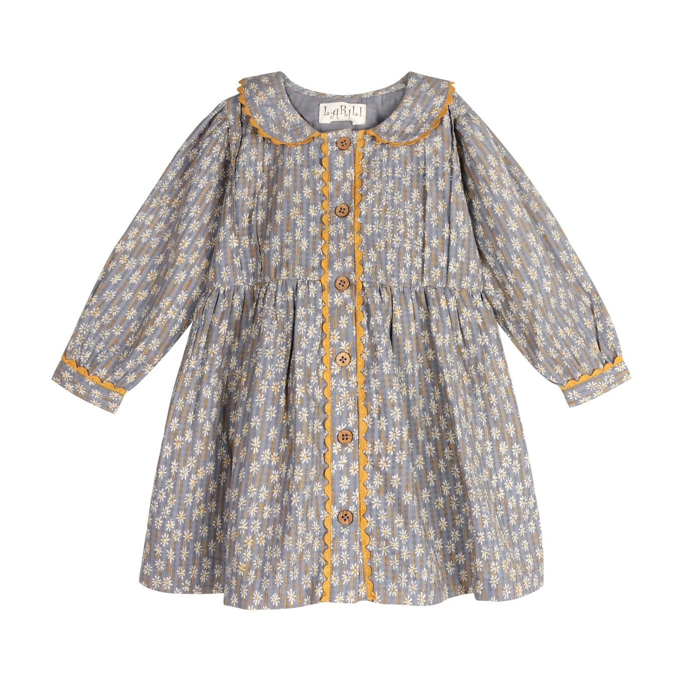 Whispering Florals Grey Cotton Printed Dress