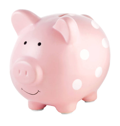 Pink Polka Dot Piggy Bank