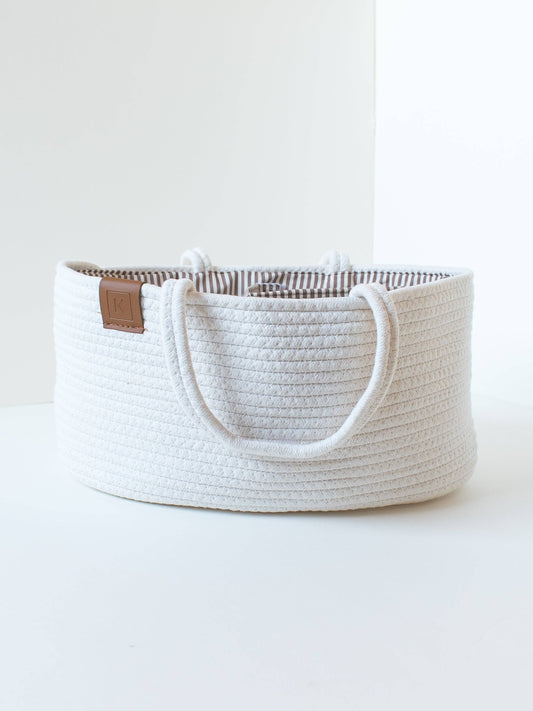Diaper Caddy: Truffle Stripe