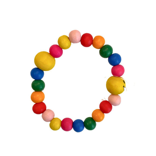 Wooden Smiley Face Kids Bracelet