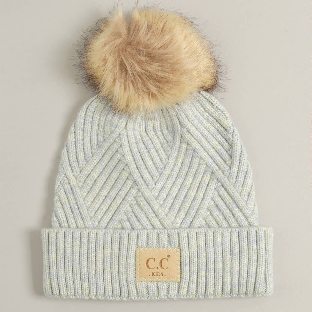 Kids Criss-Cross Pattern Beanie Hat