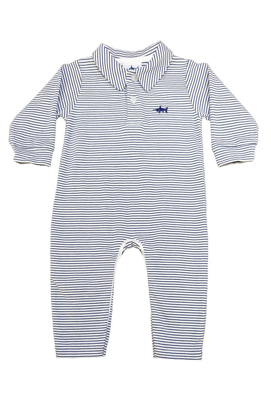 SBC Signature Infant Boys Polo Romper - Navy Stripe