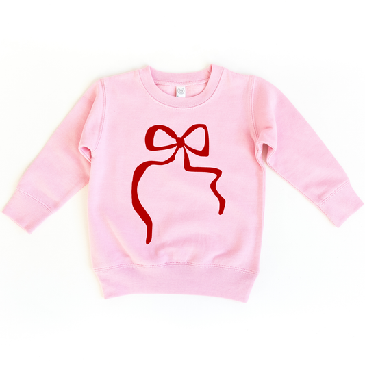 Red Coquette Bow Valentines Day Kids sweatshirt