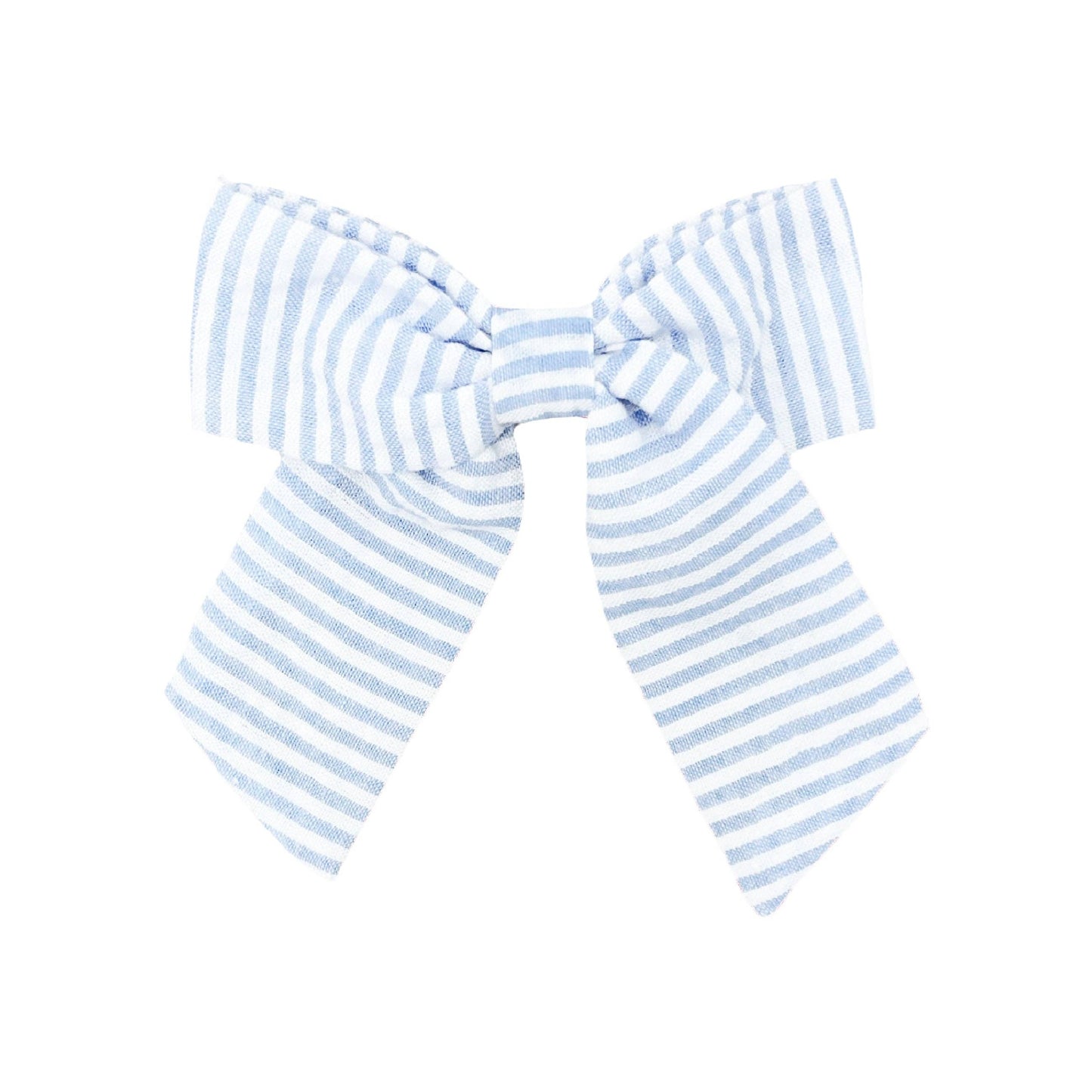 Seersucker Hair Bow: Blue