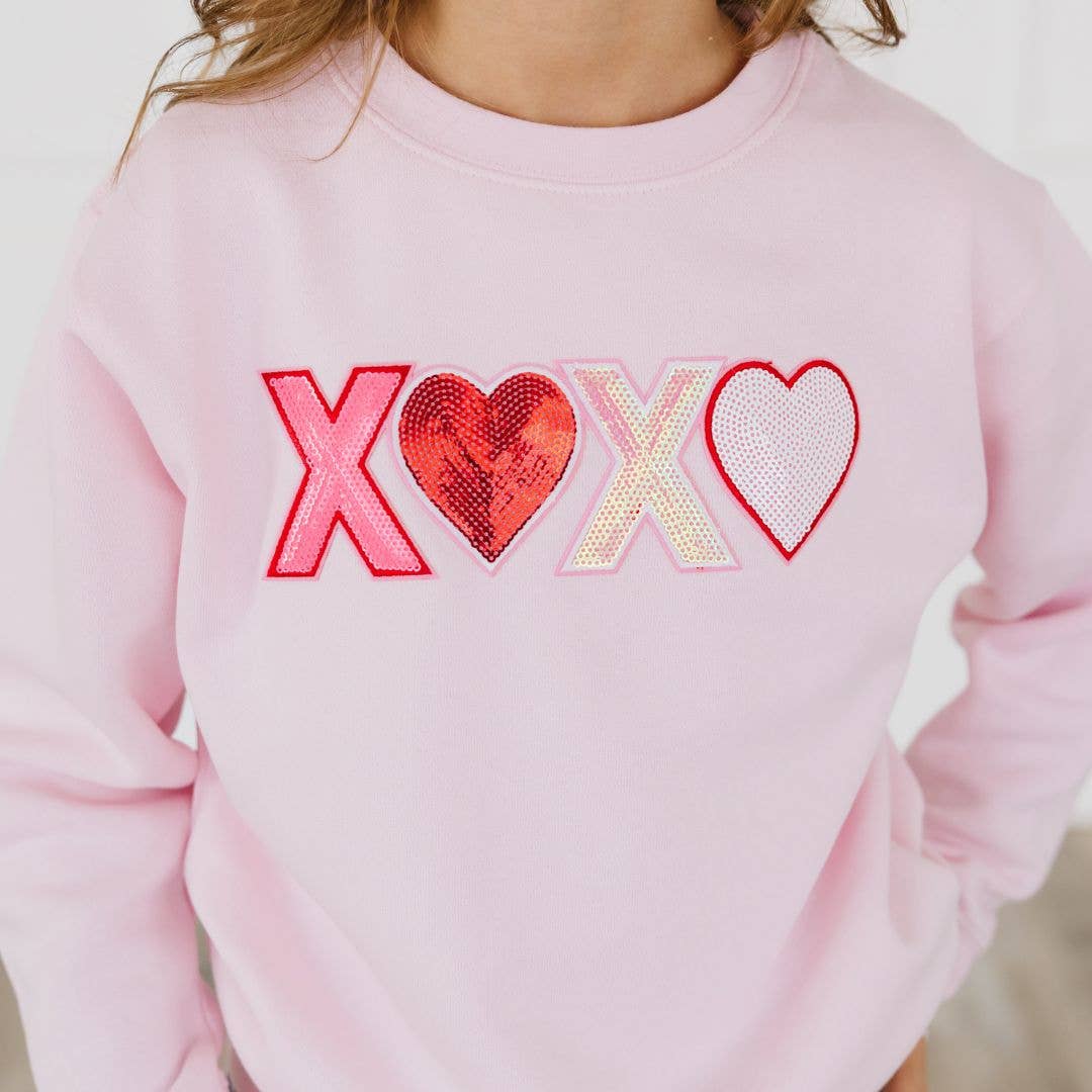 XOXO Kids Sequin Patch Valentine's Day Sweatshirt