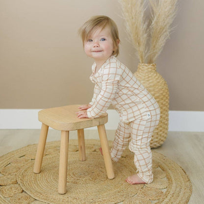 Burnt Orange Plaid Zippy Romper