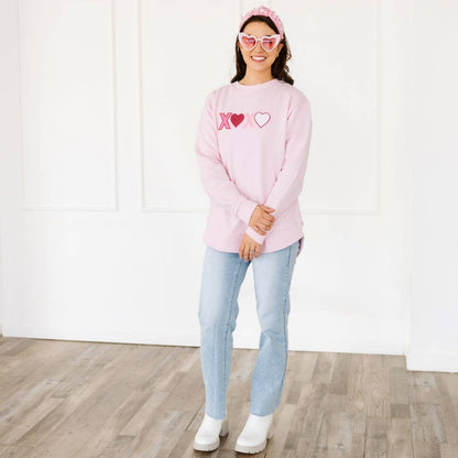 XOXO Sequin Patch Valentine's Day Women's Sweatshirt