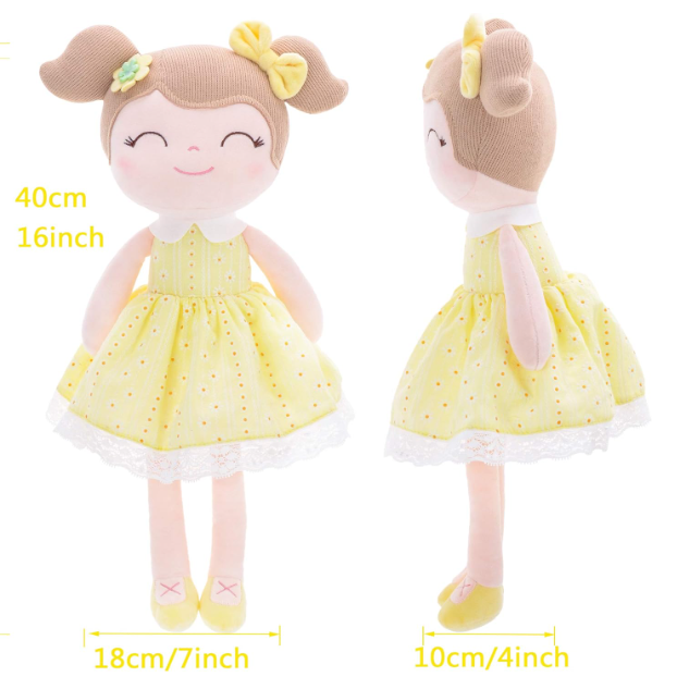 16" Keepsake Plush Doll - Yellow Dress Light Brown Hair