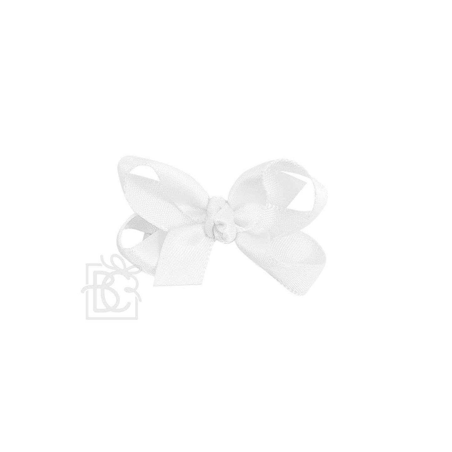 SATIN BOW ON CLIP: POWDER PINK / 5.5" Huge - 2.25" Ribbon on Alligator Clip