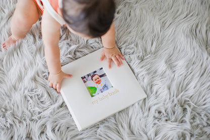 Ivory Linen Baby Memory Book