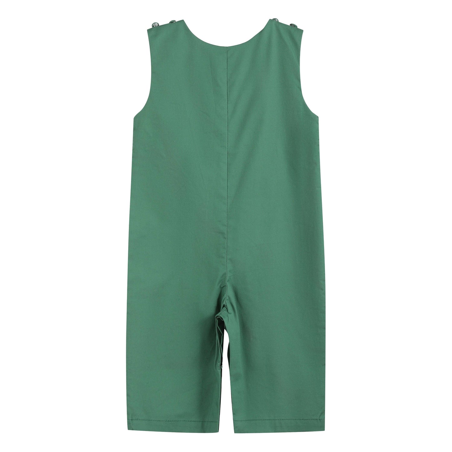 Green Santa Car Christmas Smocked Overalls