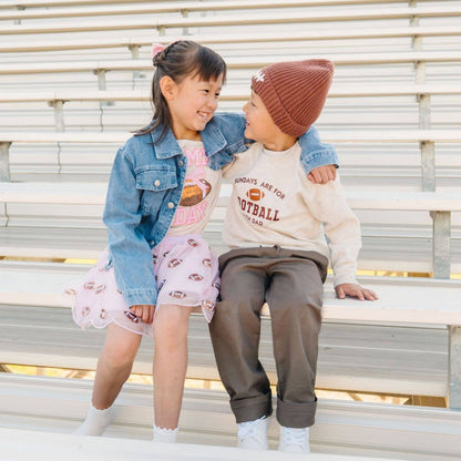 Football Lace Patch Beanie