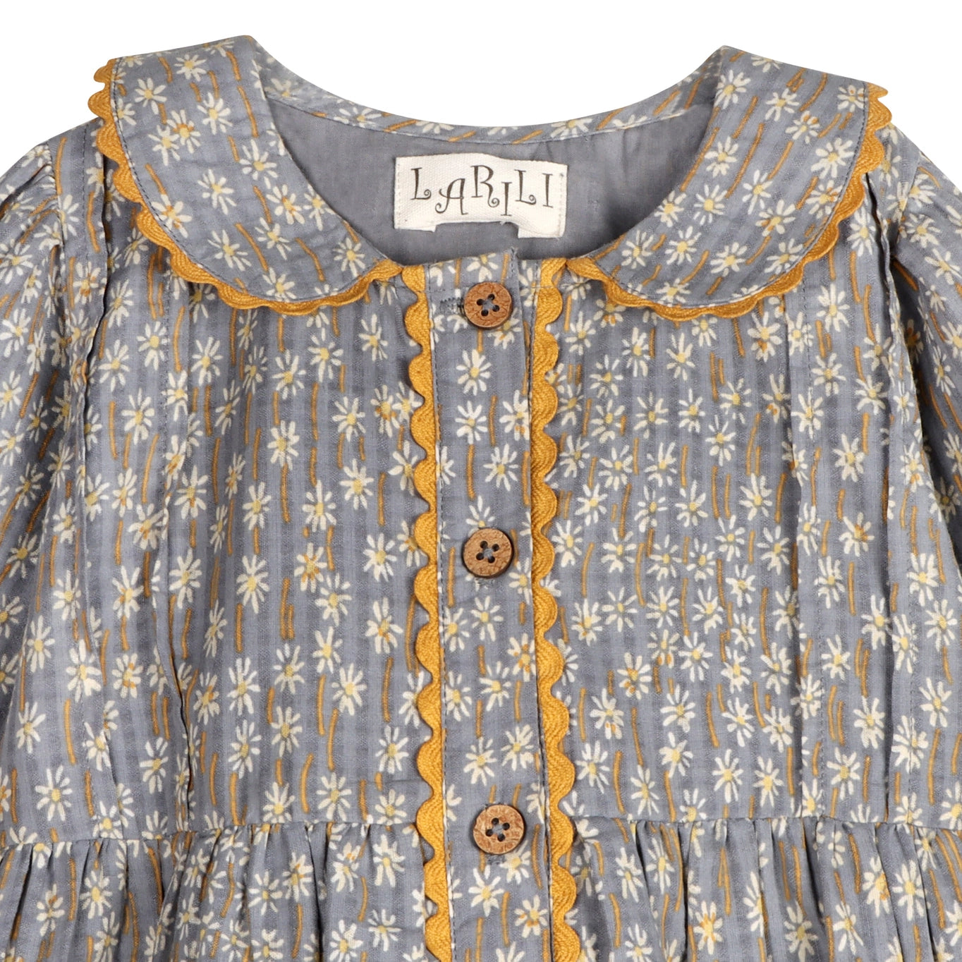 Whispering Florals Grey Cotton Printed Dress