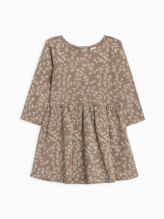 Long Sleeve Stella Swing Dress - Pip Floral / Taupe