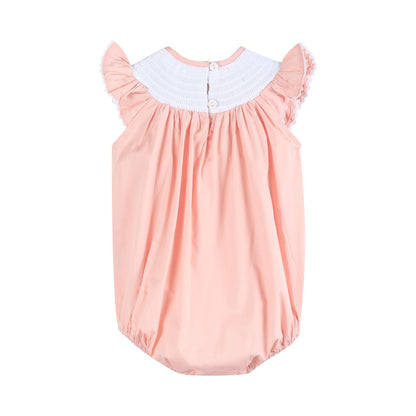 Light Pink Easter Smocked Flutter Romper