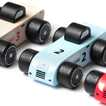 Wooden Vehicle Set Racing Cars