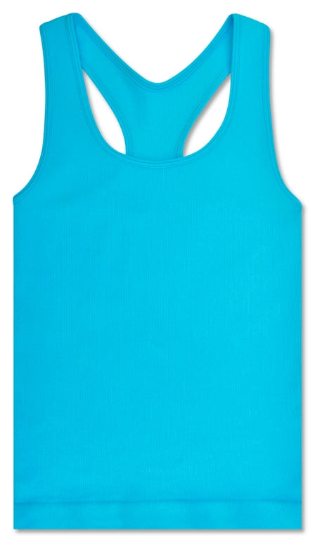 Turquoise Ribbed Racerback Tank Top