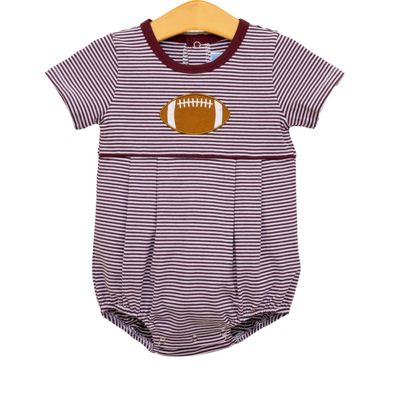 Football Applique Bubble - Maroon