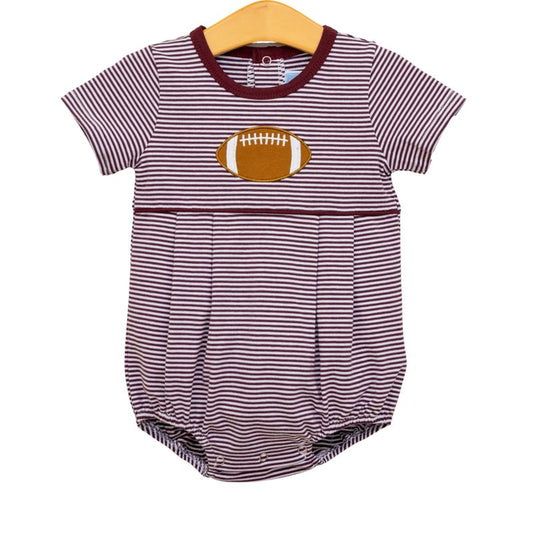 Football Applique Bubble - Maroon