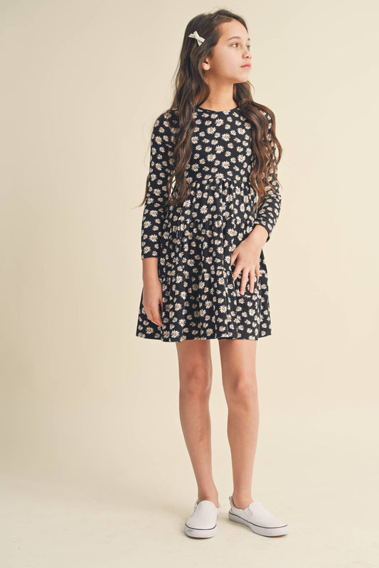 Long-Sleeved Tiered Dress