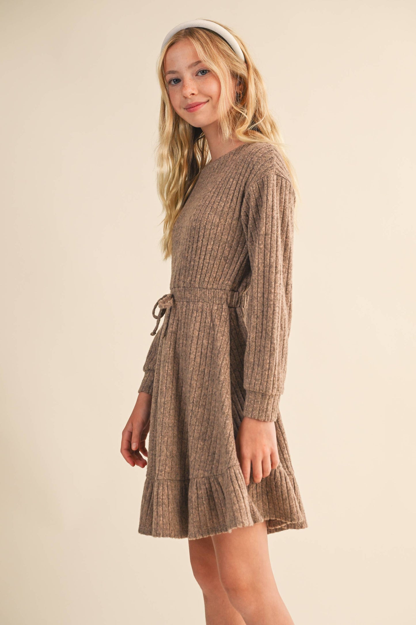 Tween Girl Hacci Long Sleeve Dress