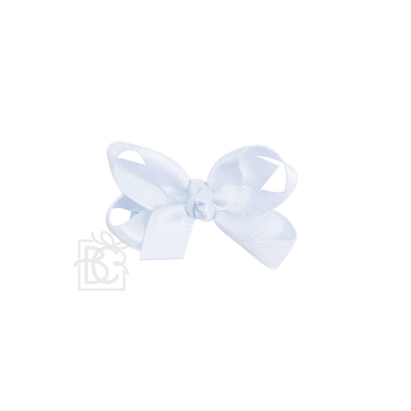 SATIN BOW ON CLIP: POWDER PINK / 5.5" Huge - 2.25" Ribbon on Alligator Clip