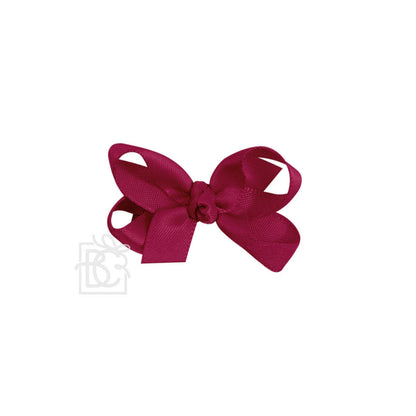 SATIN BOW ON CLIP: POWDER PINK / 5.5" Huge - 2.25" Ribbon on Alligator Clip