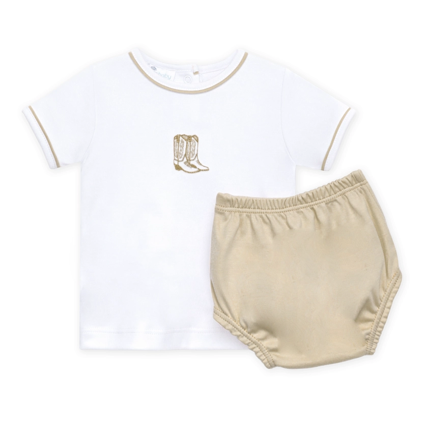 Cowboy Boots Diaper Set