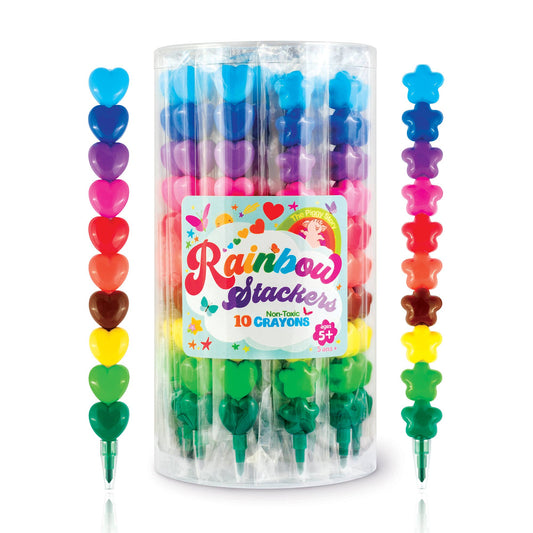 Rainbow Stackers | Heart and Star Shaped Stackable Crayons