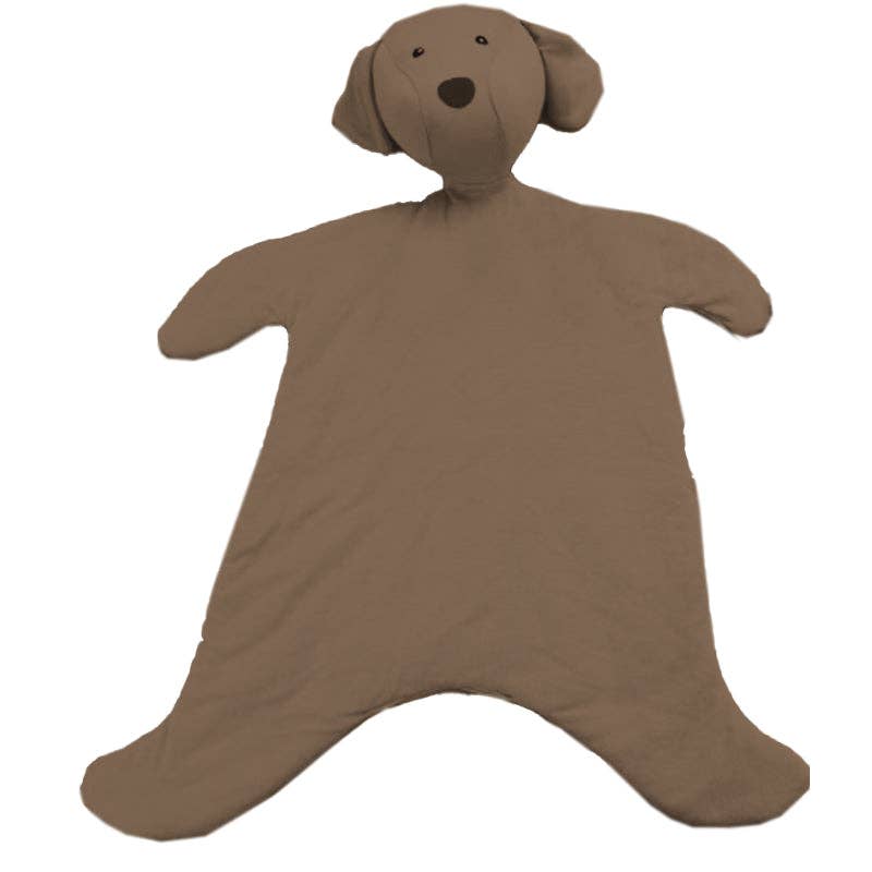 Brown bear-shaped blanket on a white background