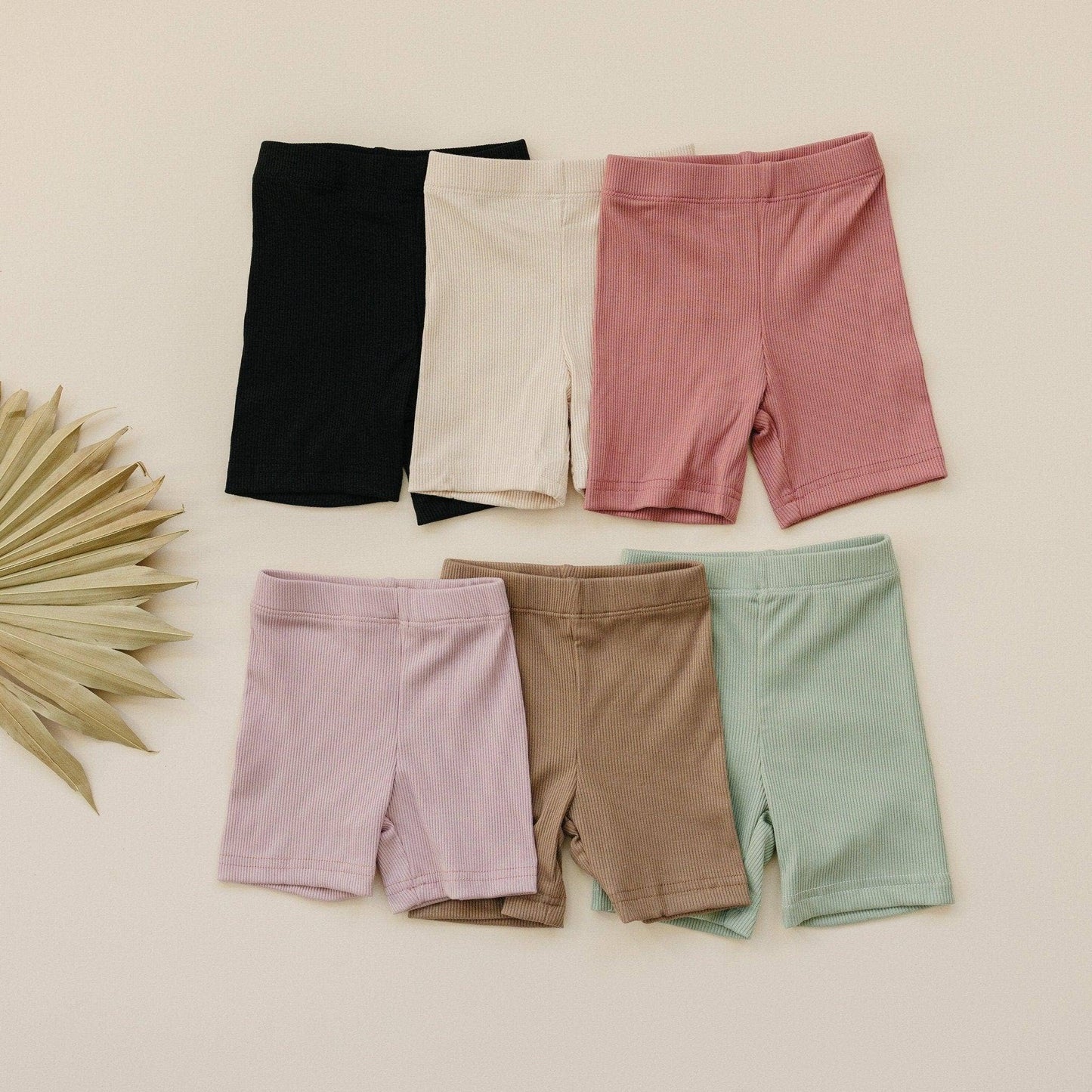 Ribbed Bamboo Bike Shorts: Black