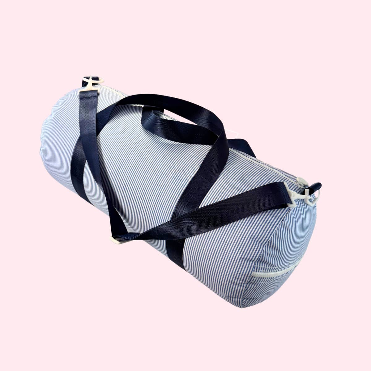 Navy Preppy Stripe Glossy Weekend Duffel