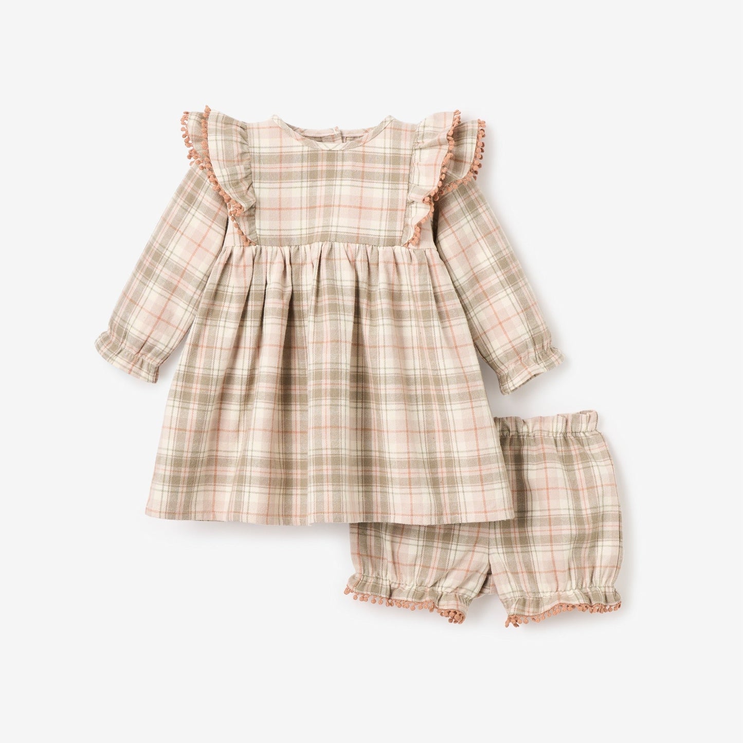 Plaid Ruffle Shoulder Dress