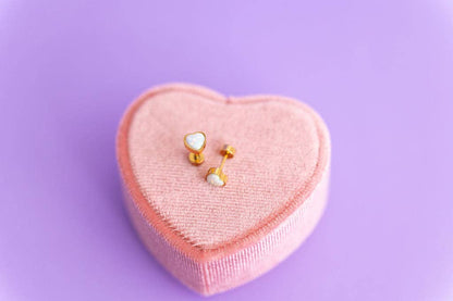 Opalite Heart Stud Earrings