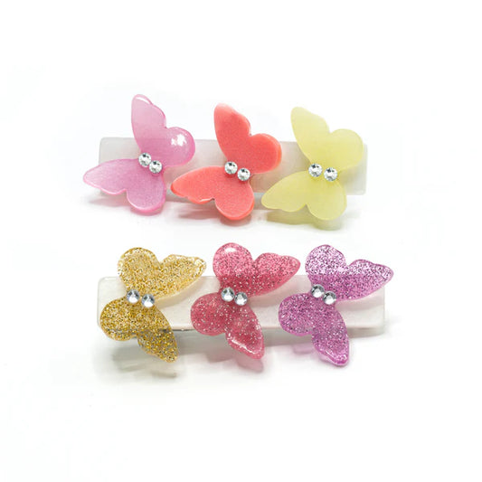 Butterflies Spring Colors Hair Clips