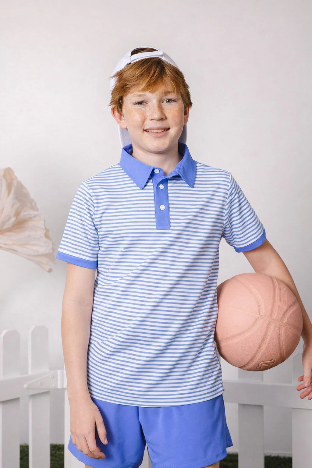 Sky Blue Thin Stripe Polo