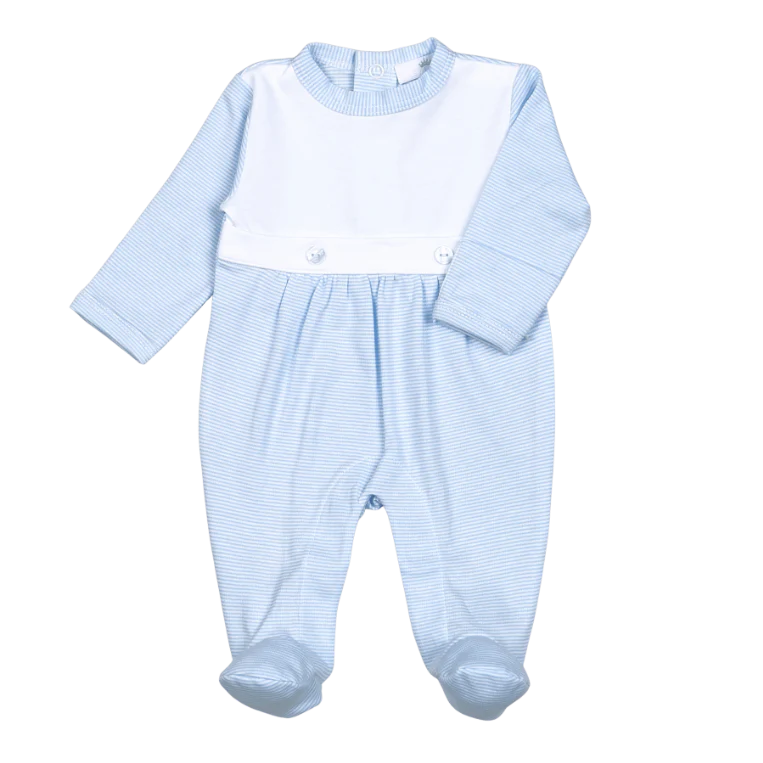 Blue Stripe Bib Footie