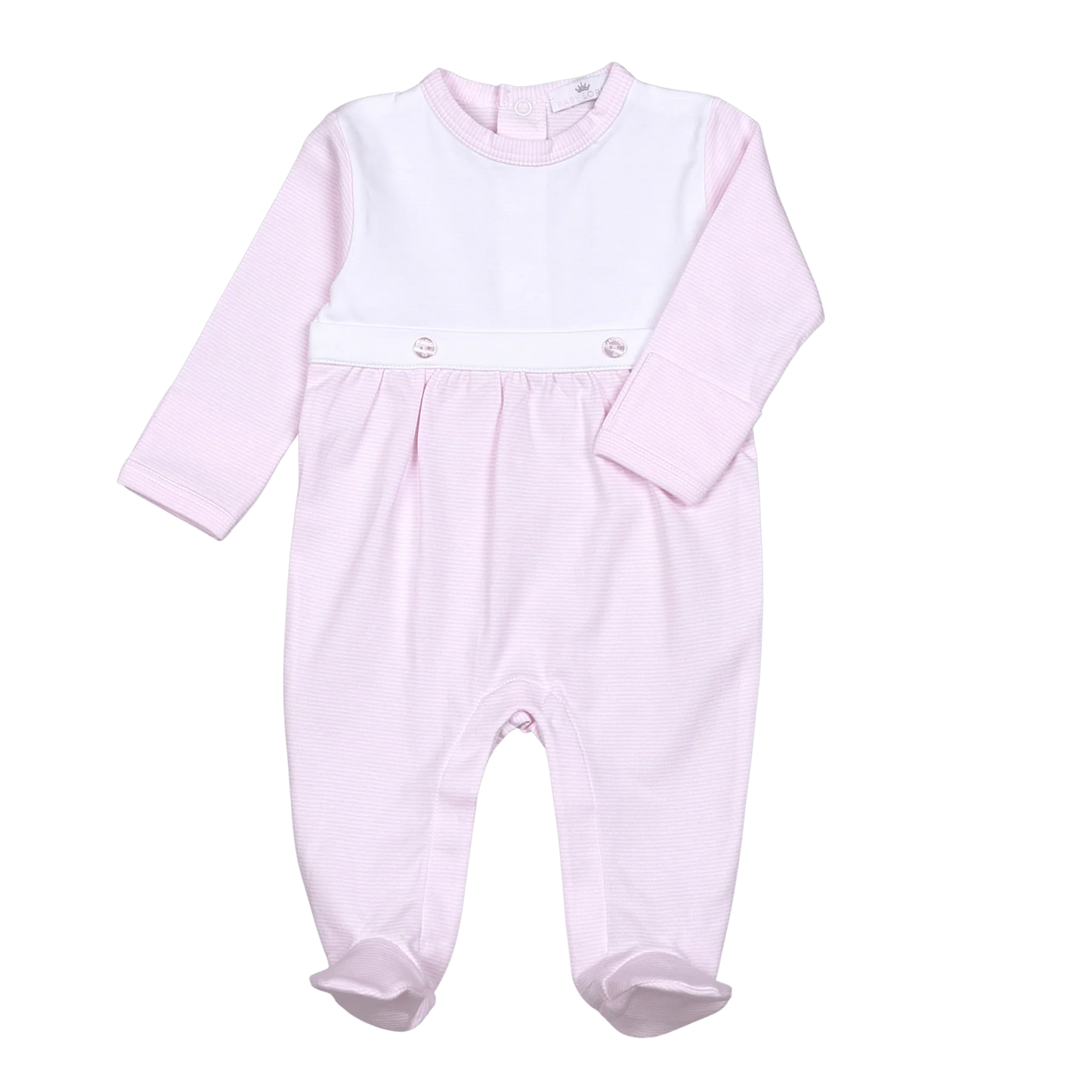 Pink Stripe Bib Footie