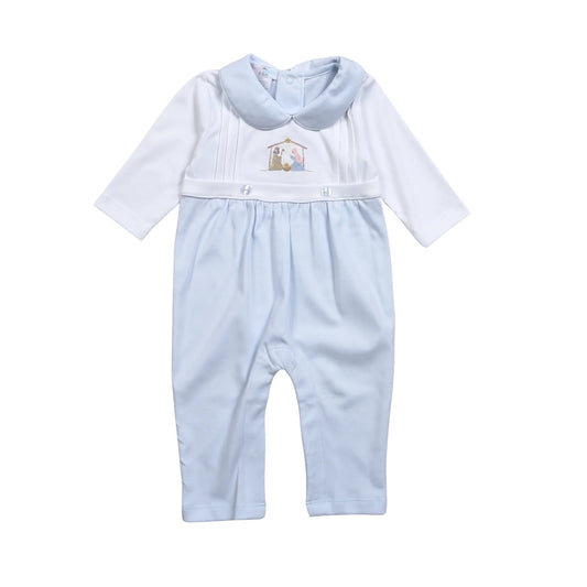 Blue Holy Night Hand Embroidered Romper
