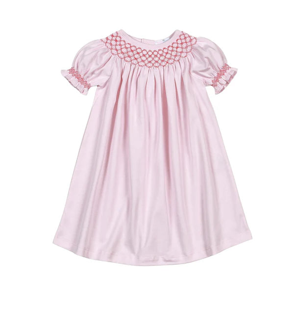 Rosy Holiday Hand Smock Pima Bishop Dress