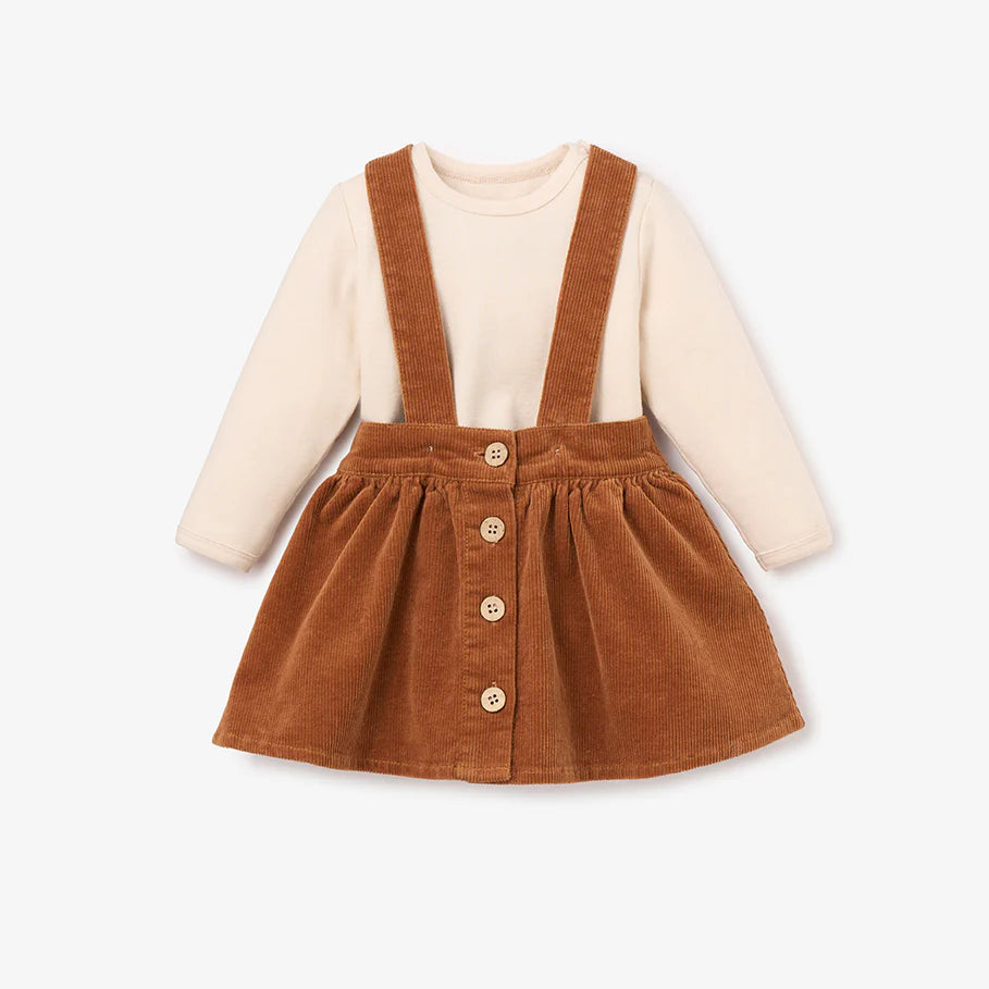 Rust Corduroy Skirt with Bodysuit