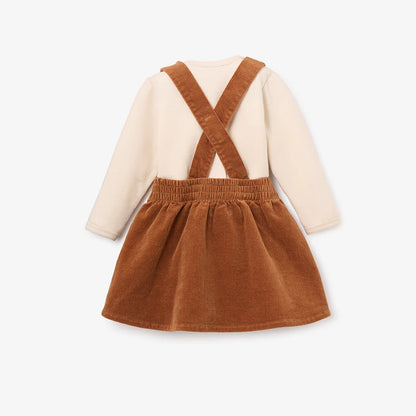 Rust Corduroy Skirt with Bodysuit