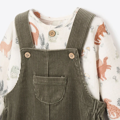 Dinosaur Family Top & Cord Overalls