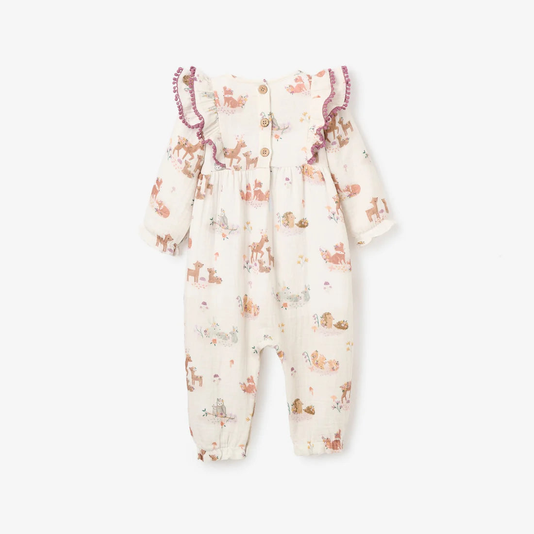 Forest Family Ruffle Shoulder Jumpsuit