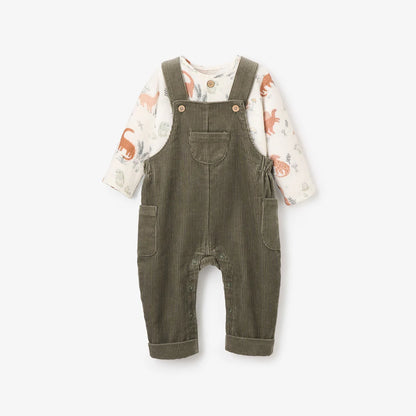 Dinosaur Family Top & Cord Overalls