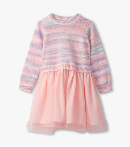 Pastel Rainbow Fuzzy Mixed Dress